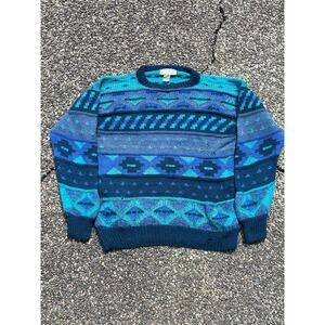Nomadic traders sheep wool sweater made in Peru Medium retro boho cottage